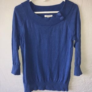 Banana Republic Large Blue Button Neck Sweater